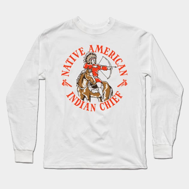 native american chief Long Sleeve T-Shirt by myvintagespace